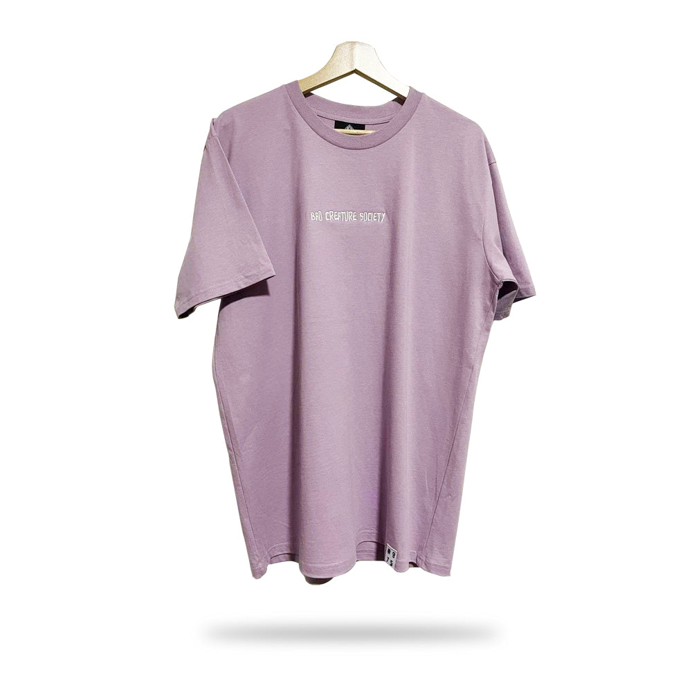 'Bad Creature Society' Minimal T-Shirt - Lilac