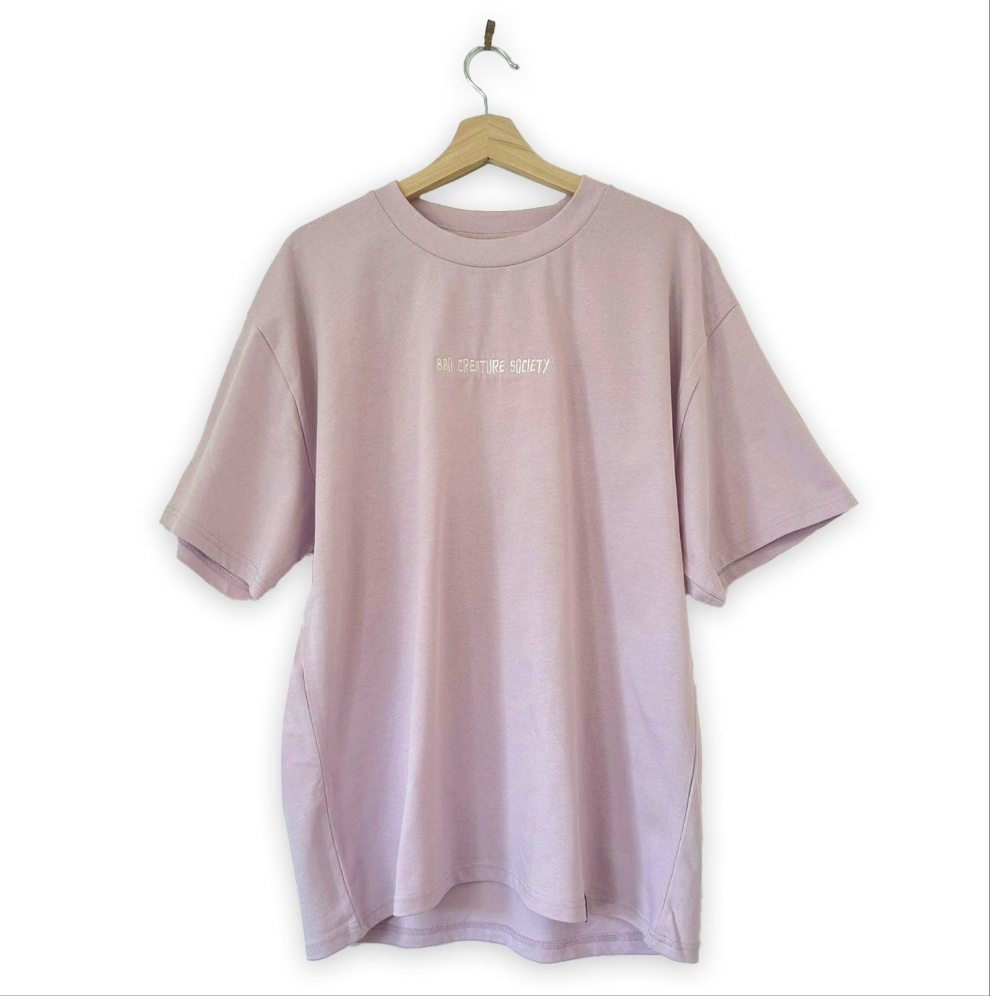 'Bad Creature Society' x 'Team Breast Friends' Minimal T-Shirt - Pink