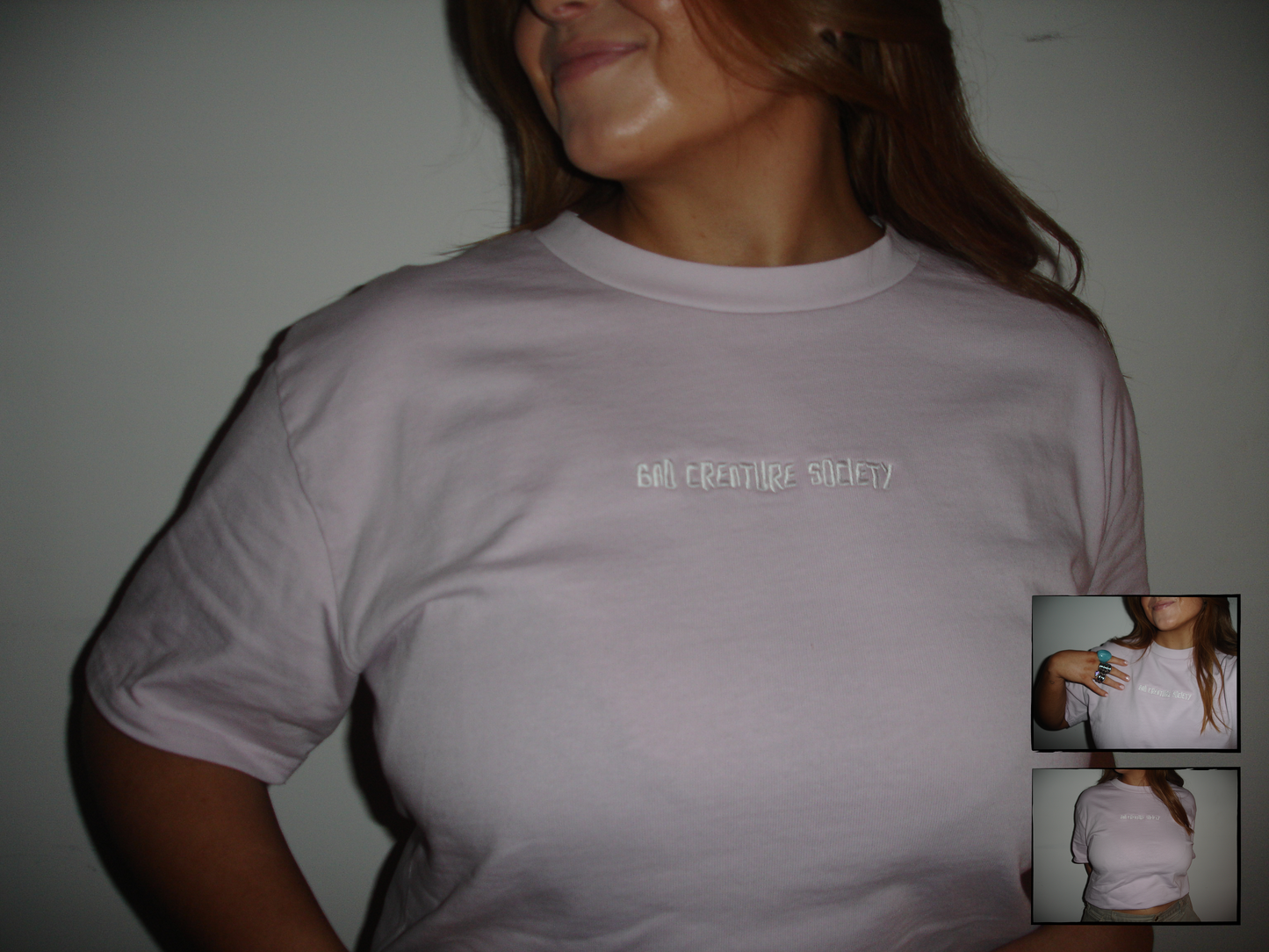 'Bad Creature Society' x 'Team Breast Friends' Minimal T-Shirt - Pink