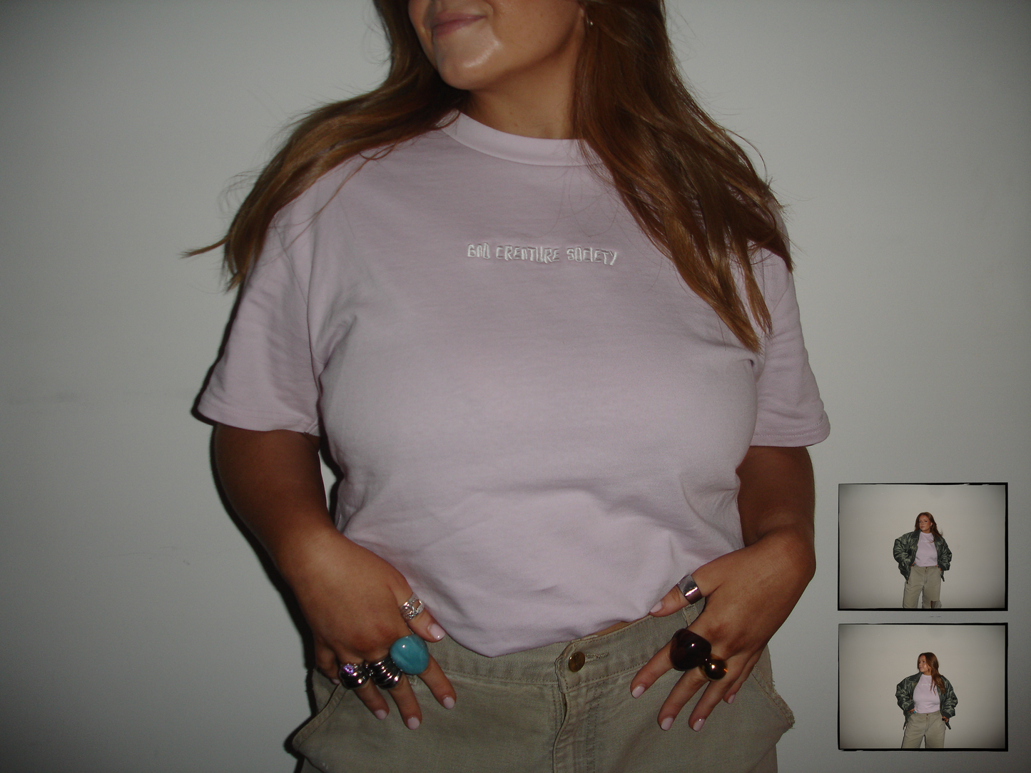 'Bad Creature Society' x 'Team Breast Friends' Minimal T-Shirt - Pink