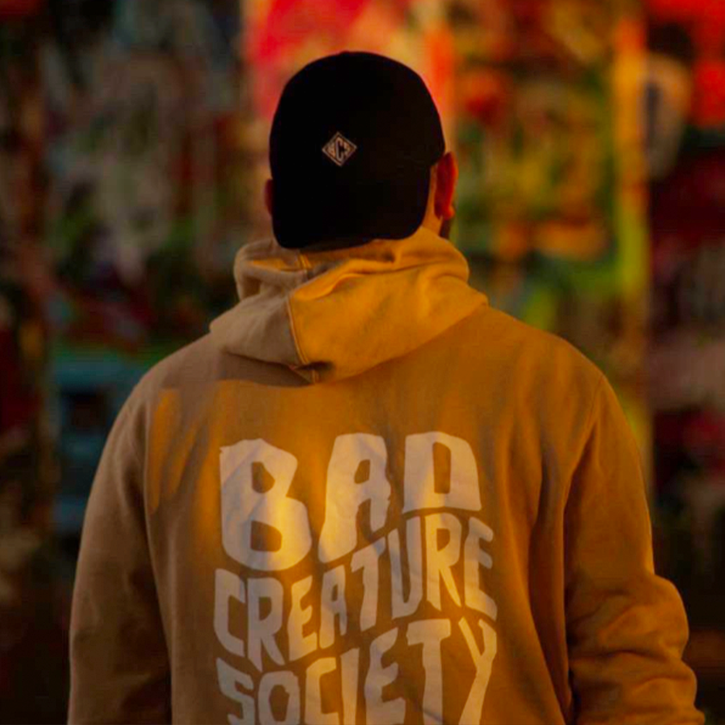 'Stacked' Logo Cream Hoodie